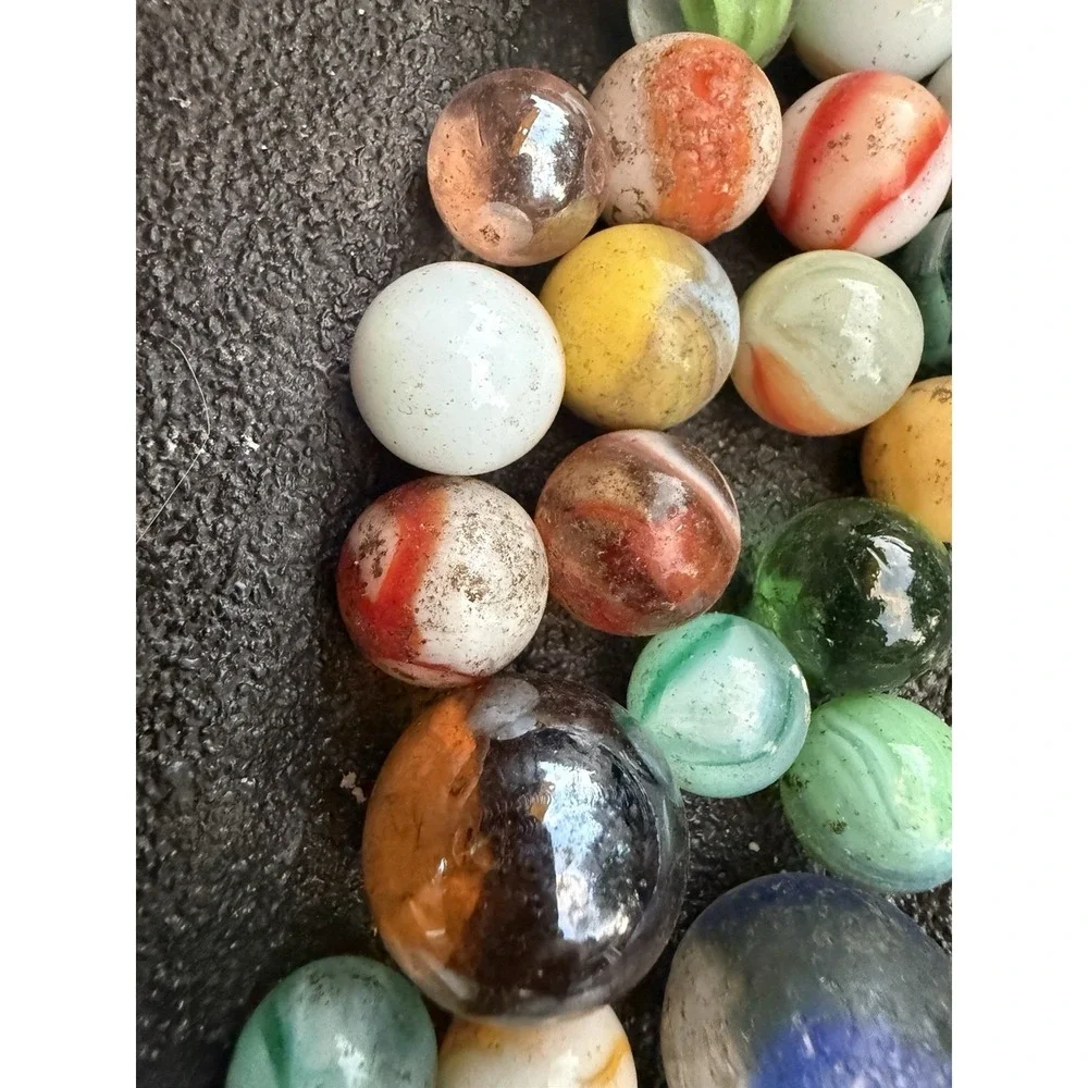 Vintage Marble Lot 150+ Glass Marbles Shooters Swirls Cat Eye Mixed Collection